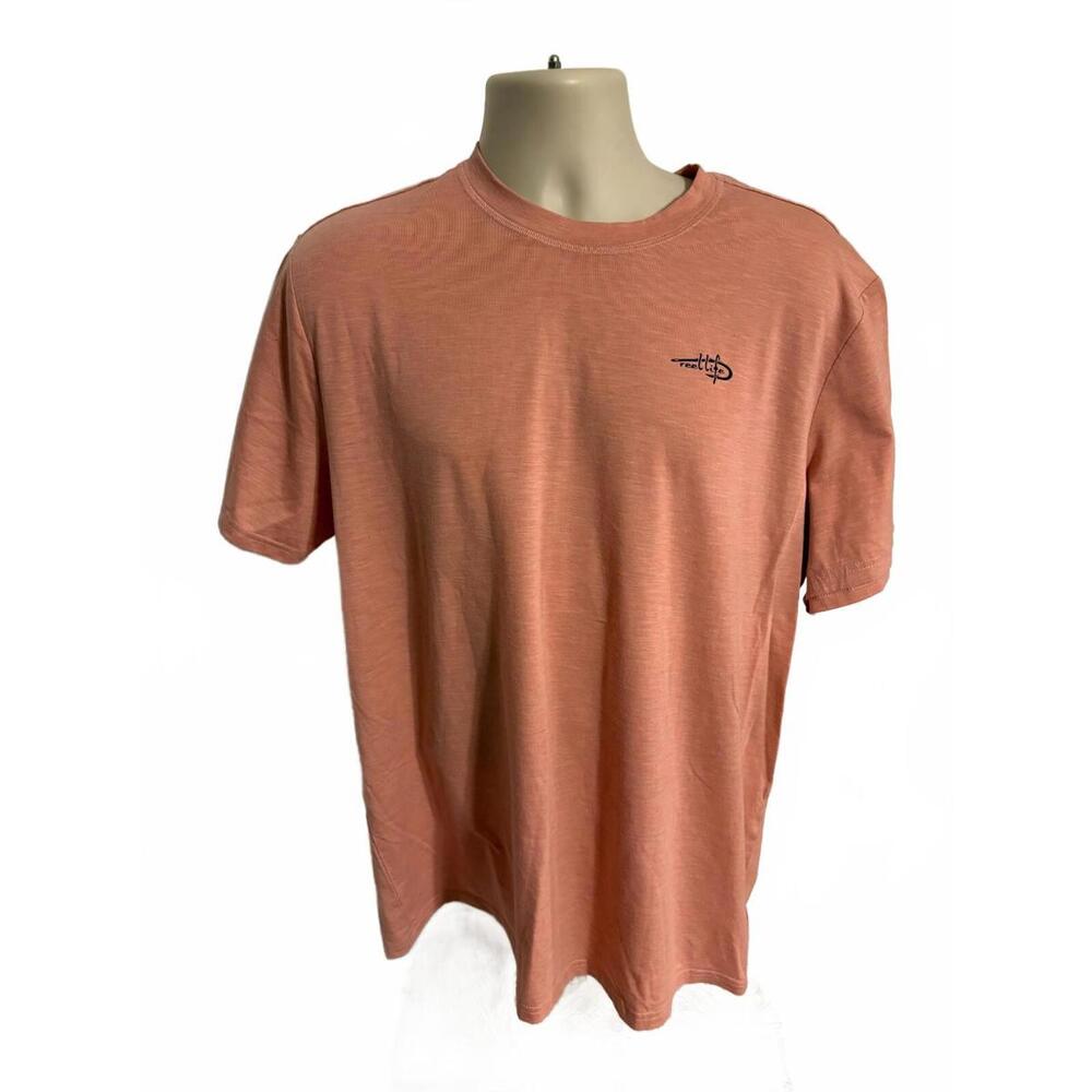 REEL LIFE MESN T SHIRT SIZE XLARGE PEACH SHORT SLEEVE FISHING OUTDOOR